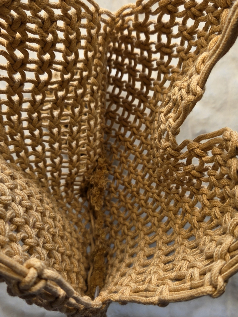 Boho Braided Macramé Tote in Tan - Picture 4 of 6